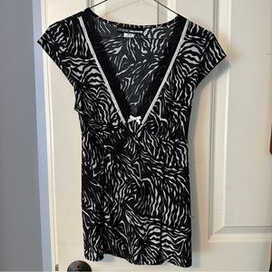 90s zebra tank top tunic